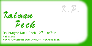 kalman peck business card